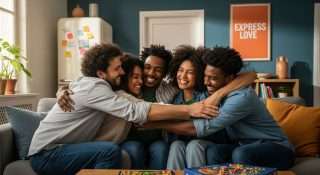 family expressing love